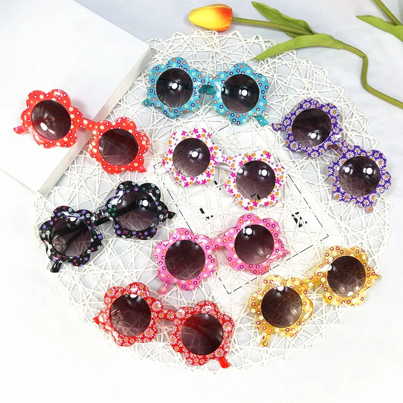 

Cartoon Lovely Kids Colorful Flower Sunglasses High-quality Glasses Baby Girls Radiation UV Protection Gift For 1-5Y