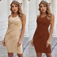2021 mini dress women off shoulder sexy party round neck womens summer one piece dresses bridesmaid clothing
