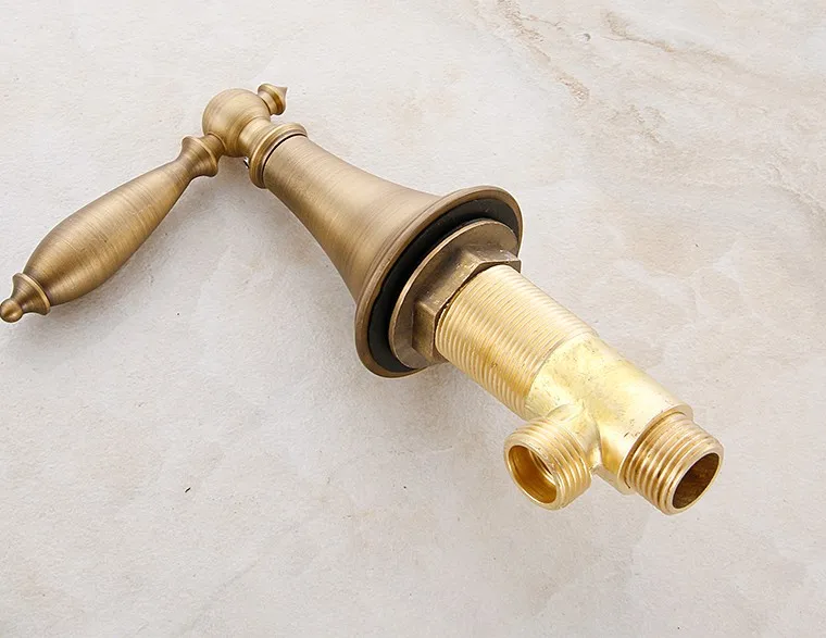 Античная латунная Ванна с широким бортиком кухонный смеситель 3 отверстиями и