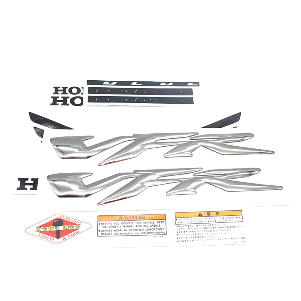 Silver ACZ 3D мотоцикл VFR логотип наклейка чехол для HONDA VFR400 VFR800 VFR1200(VFR) значок - Цвет: Silver
