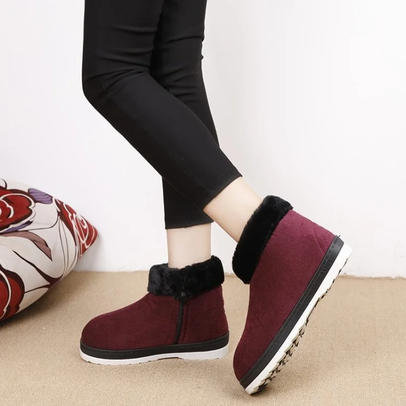 

Winter 2021 Cotton-padded Shoes Wok Shoes Snow Boots Warm and Thick Space Cotton Filled Brushed Cotton-padded Shoes HX-006