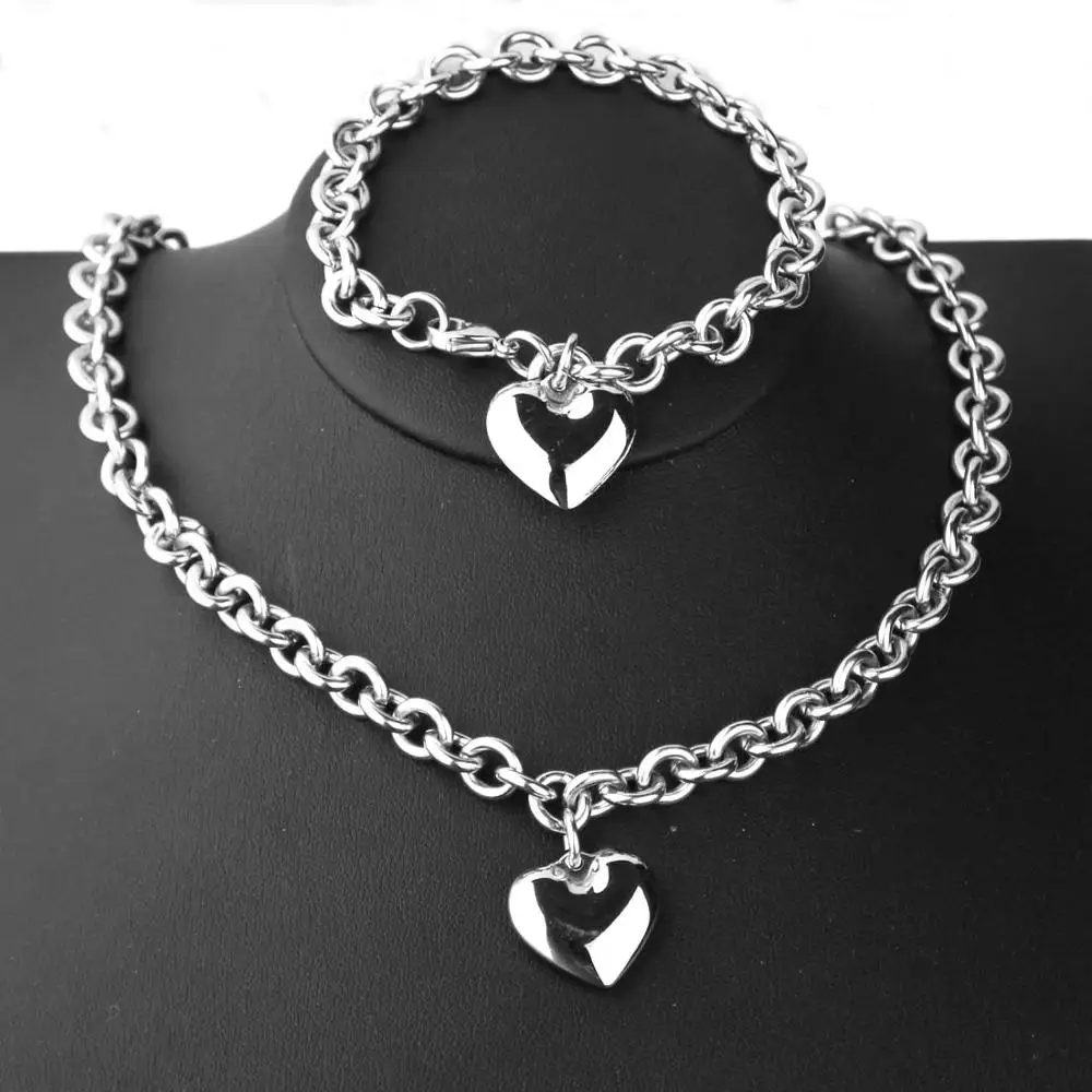 Подвеска в форме сердца из нержавеющей стали 316L ожерелье с подвесками браслет