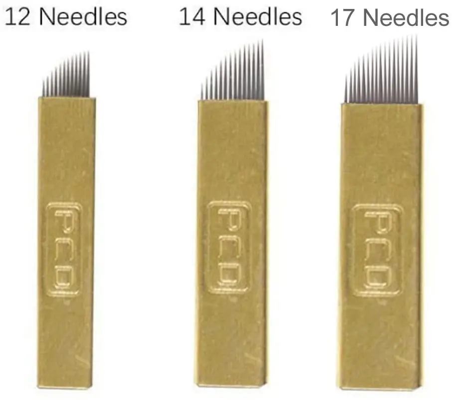 Микроблейдинг иглы PCD 12pin 14pin Ассорти Перманентный макияж ручной бровей лезвия
