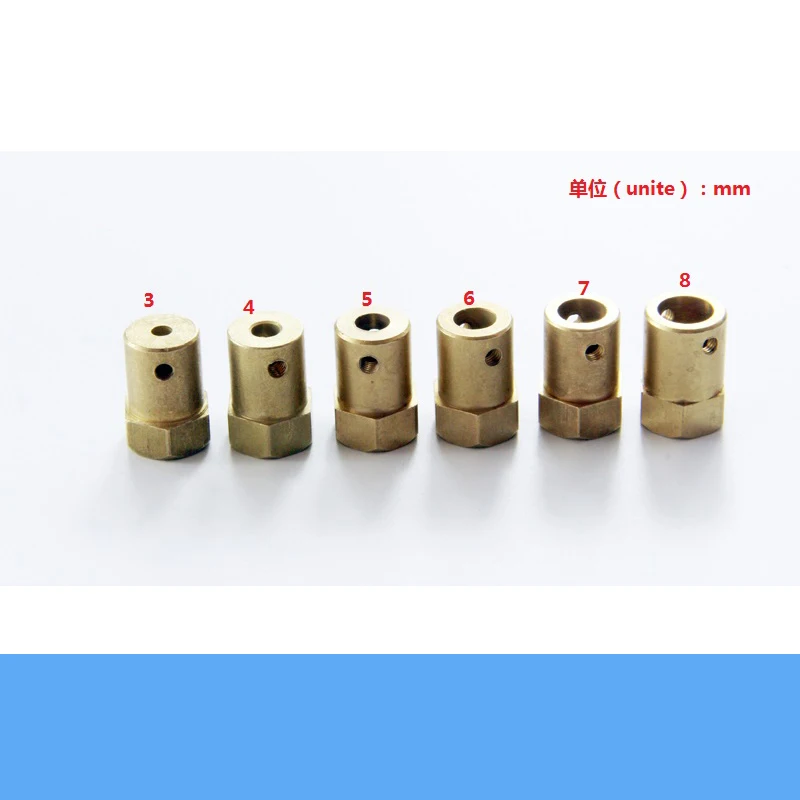 4 шт./лот шестигранная Латунная муфта внутренний диаметр 3 мм 5 6 7 8 металлический