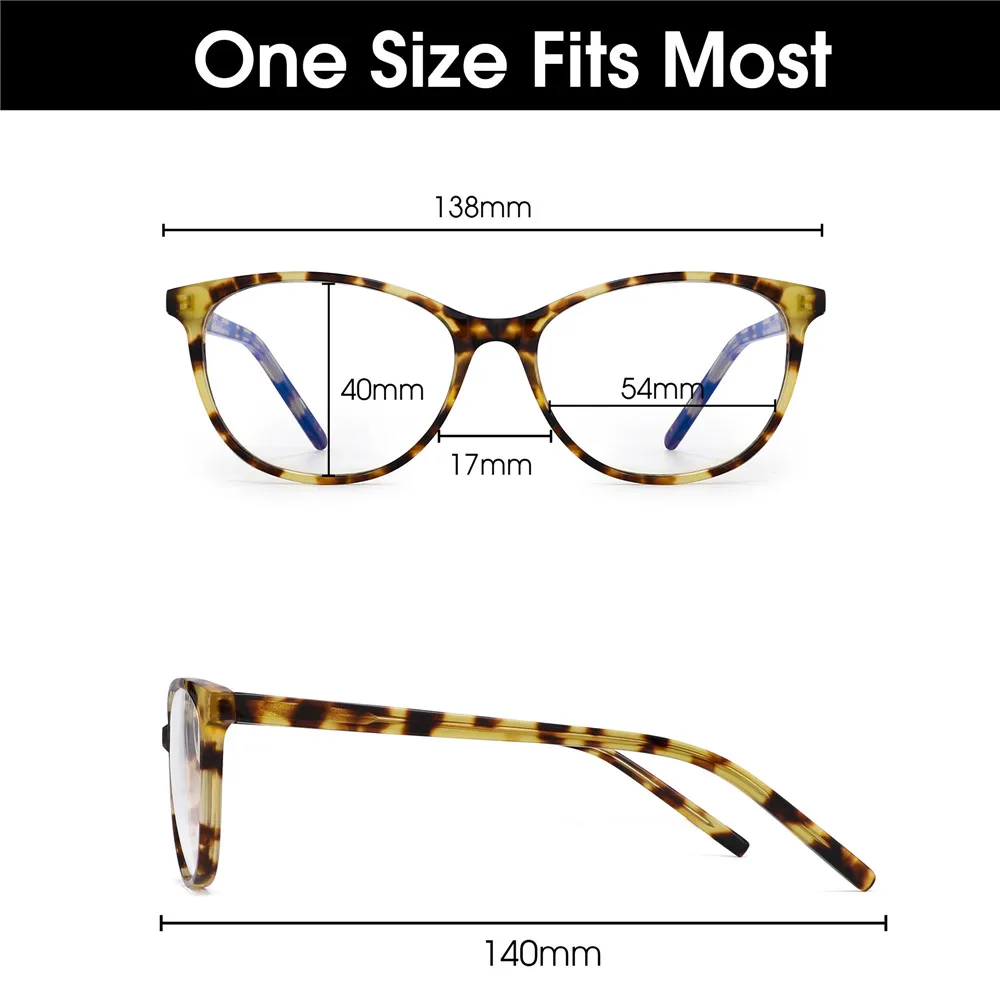 

JM Acetate Frame Blue Light Glasses for Women Men Round Spring Hinge H5027