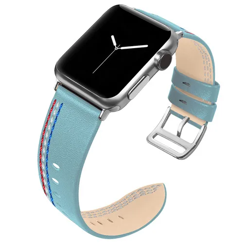 Smoky blue Кожаный ремешок для Apple Watch 42 мм для Iwatch серии 4 3 2 1 40 мм 44 мм сменный Браслет аксессуары для часов - Цвет ремешка: Smoky blue