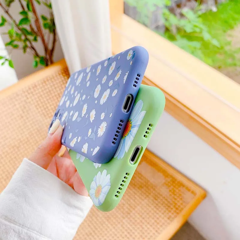 

Flower Silicone Case For iPhone 11 Pro Max X XR XS Max 7 8 Plus SE 2020 Cute Floral Soft Back Cover Coque