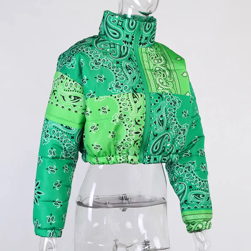 Woman Bandana Puffer Coats Jackets Crop Puff Ladies Top Women Winter Fashion Girls' Plus Size Bubble Coats