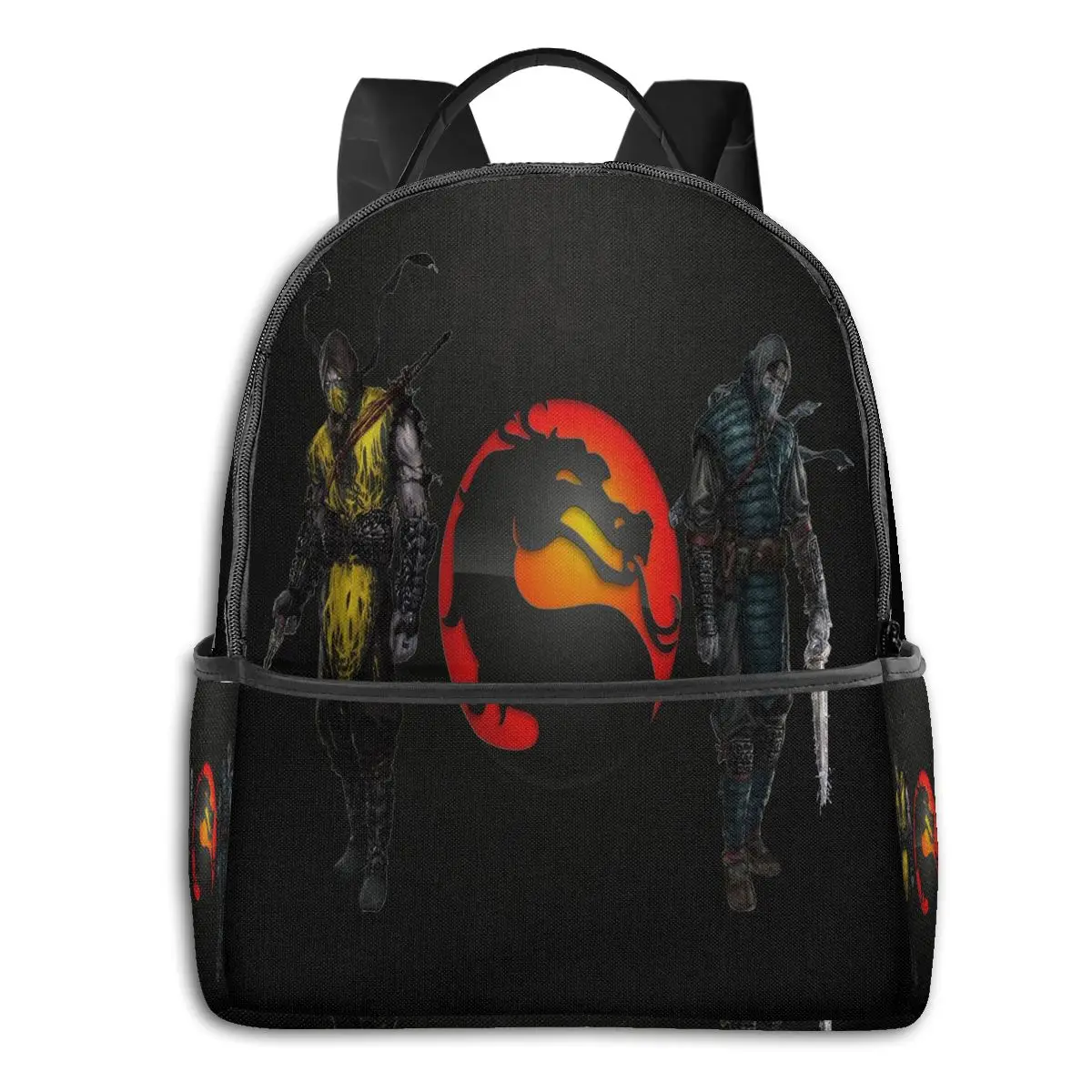 

Mortal Kombat Cartoon Backpack with USB Charging Port and Anti-theft Lock & Pencil Case, Unisex Fashion College School Bookbag