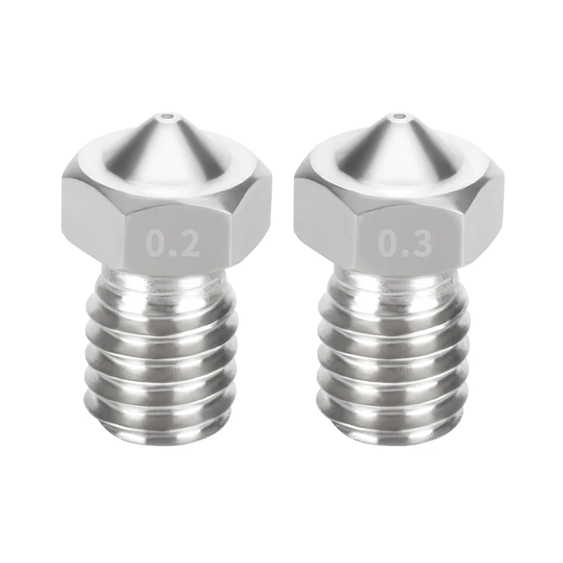 

10pcs stainless steel E3D nozzle V5 V6 3D Printer Nozzle M6 screw thread 1.75mm 3mm Filament 0.2 0.3 0.4 0.5 0.6 0.8mm Nozzle