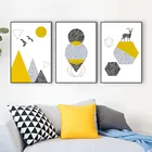 Минималистичные скандинавские абстрактные геометрические желтые картины на холсте печатные плакаты настенные художественные картины для гостиной домашний декор