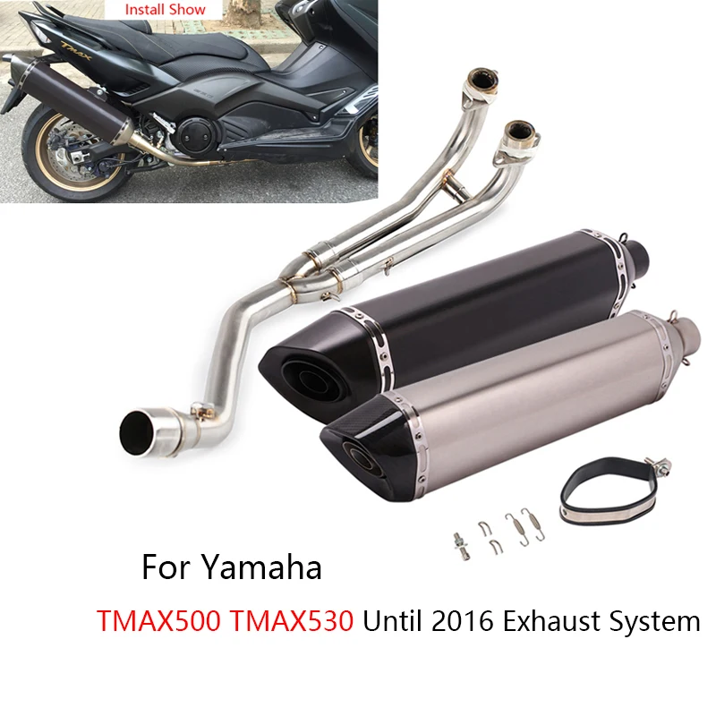 

Full Exhaust System for Yamaha TMAX500 TMAX530 Until 2016 Motorcycle Header Mid Link Pipe Slip On 51mm Muffler Escape Db Killer