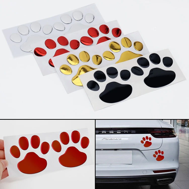 2 шт./компл. стикеров для автомобиля s Cool Design Paw 3D животное собака кошка медведь