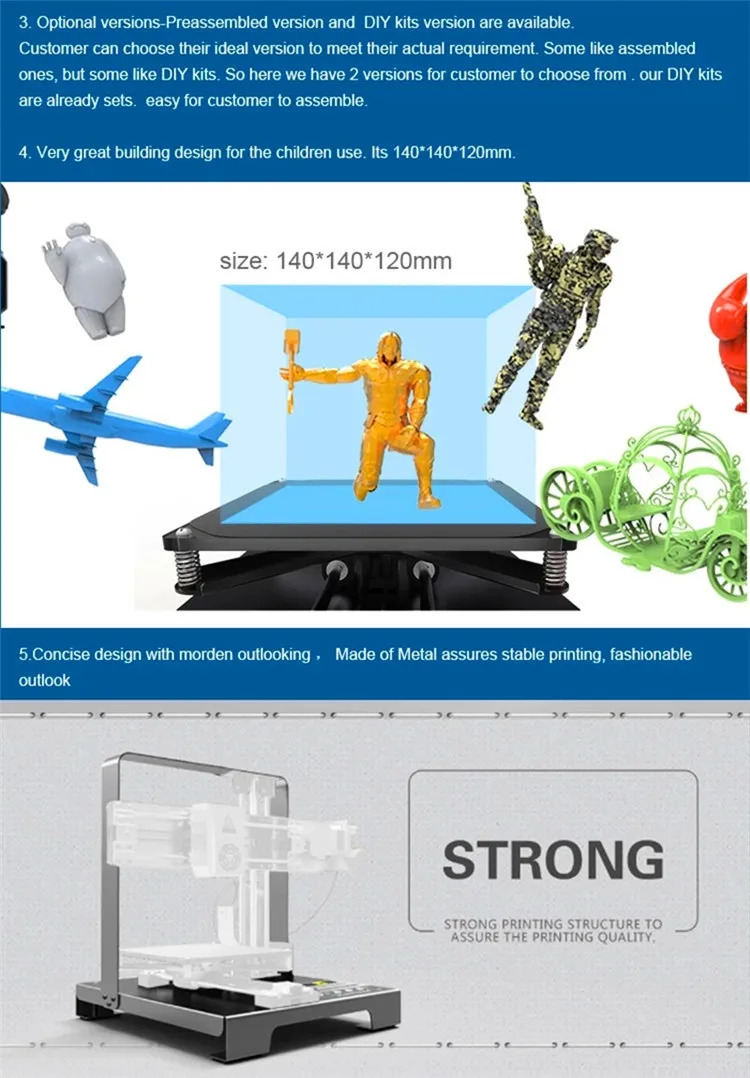 EasyThreed Precision DIY 3d Принтер Комплект Полный металлический каркас ртутный модуль начальный уровень для студентов настольный мини предварительно собранный принт