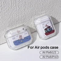 case for airpods 2 1 case cover coque wireless bluetooth headphones transparent for apple air pods charging box bags