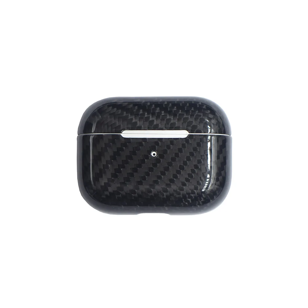 Pro glossy black Чехол из настоящего углеродного волокна для AirPods 2 для AirPods Pro, беспроводной Чехол для зарядки наушников, светодиодный чехол из углеродного волокна, аксессуары - Цвет: Pro glossy black