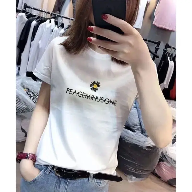 

COTTON WHITE SHORT-SLEEVED T-SHIRT loose 2021 new summer fashion fashion jacket