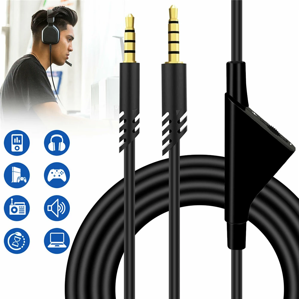 Aux кабель для игровой гарнитуры регулятор громкости звука штырь сменный