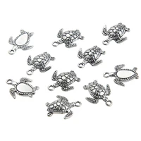50 3d antique silvertone turtle charm pendant tortoise jewelry diy supplies 1714mm sea turtle beach little charms in bulk lo384