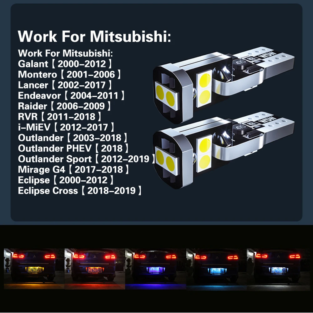 2x светодиодные лампы для номерного знака W5W T10 Canbus Mitsubishi Galant Lancer Endeavor RVR i-MiEV Outlander