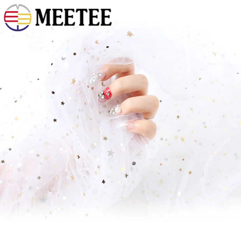 Meetee 3*1 5 метра сетчатая пряжа кружевная ткань шелковая сетка с блестками для юбки