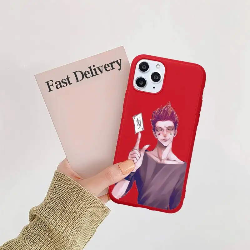 

Hisoka hunter x hunter Phone Case Candy Color Red for iPhone 11 12 pro XS MAX 8 7 6 6S Plus X 5S SE 2020 XR