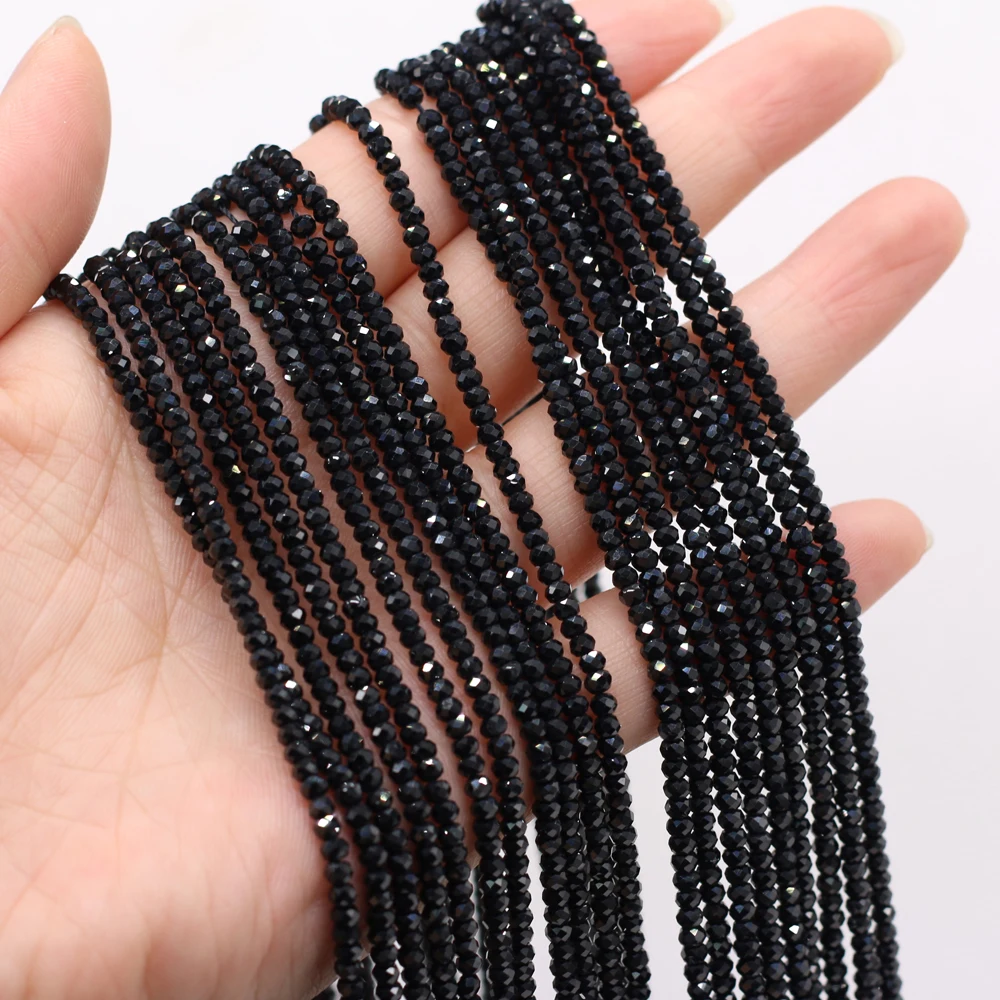 

Natural Semi-precious Stone Black spinel Lady Trendy Beaded DIY Necklace Bracelet Jewelry Making 3x4Mm