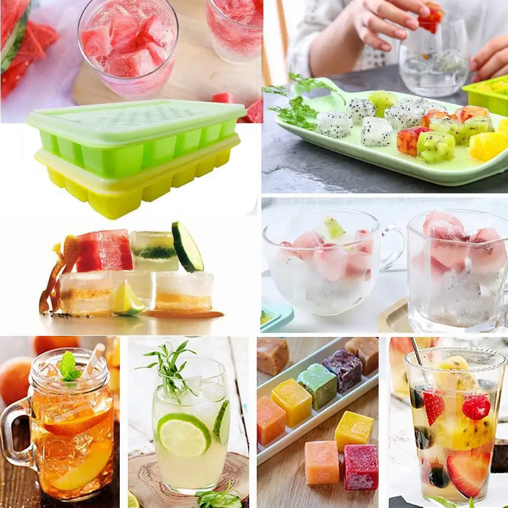 Новое поступление 2 шт. квадратный Силиконовый поднос для льда с 15 емкостями
