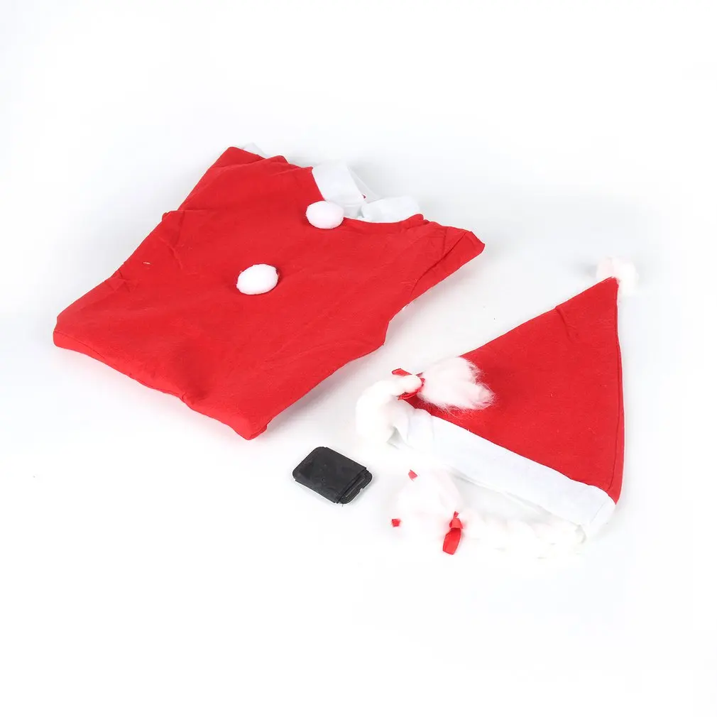 Рождественский комплект одежды для детей теплый красный костюм Санта Клауса