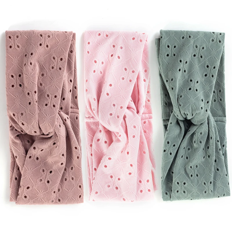

Spring Summer Hollow Soft Breathable Headband For Women Solid Color Twisted Knotted Headwrap Girls Hairband Hair Accessories