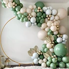Воздушные шары для вечеринки в стиле ретро, Зеленый металл, золото, латекс, 149 шт.компл., арочный комплект