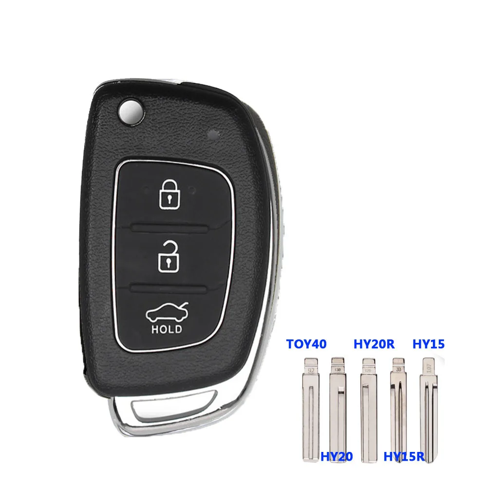 

XNRKEY HY20 # B Blade 3-кнопочный флип-ключ для Hyundai KIA флип-ключ B Blade