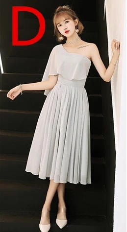 Robe de soiree сексуальные короткие элегантные новые серые шифоновые женские; с открытыми плечами Выпускные платья платье vestido de festa платья W4319 - Цвет: D