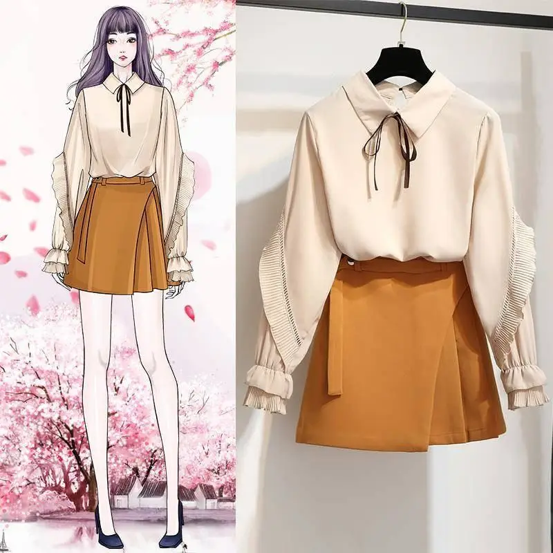 2020 Летняя женская одежда осенние корейские милые комплекты из двух предметов