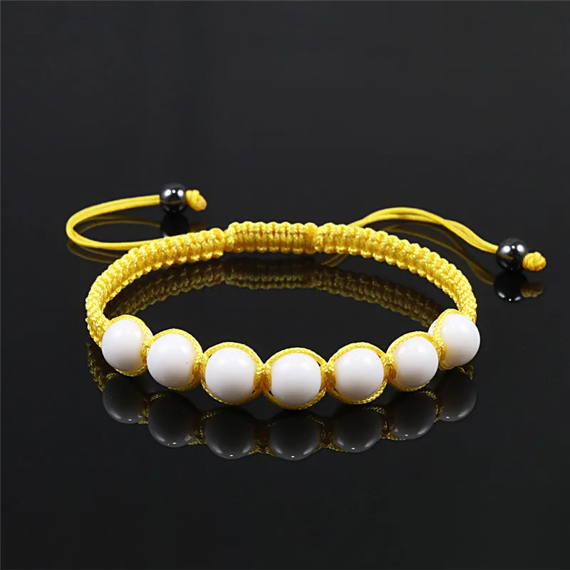 Счастливое расстояние Пара Браслеты Натуральный Белый Камень бисера Веревка