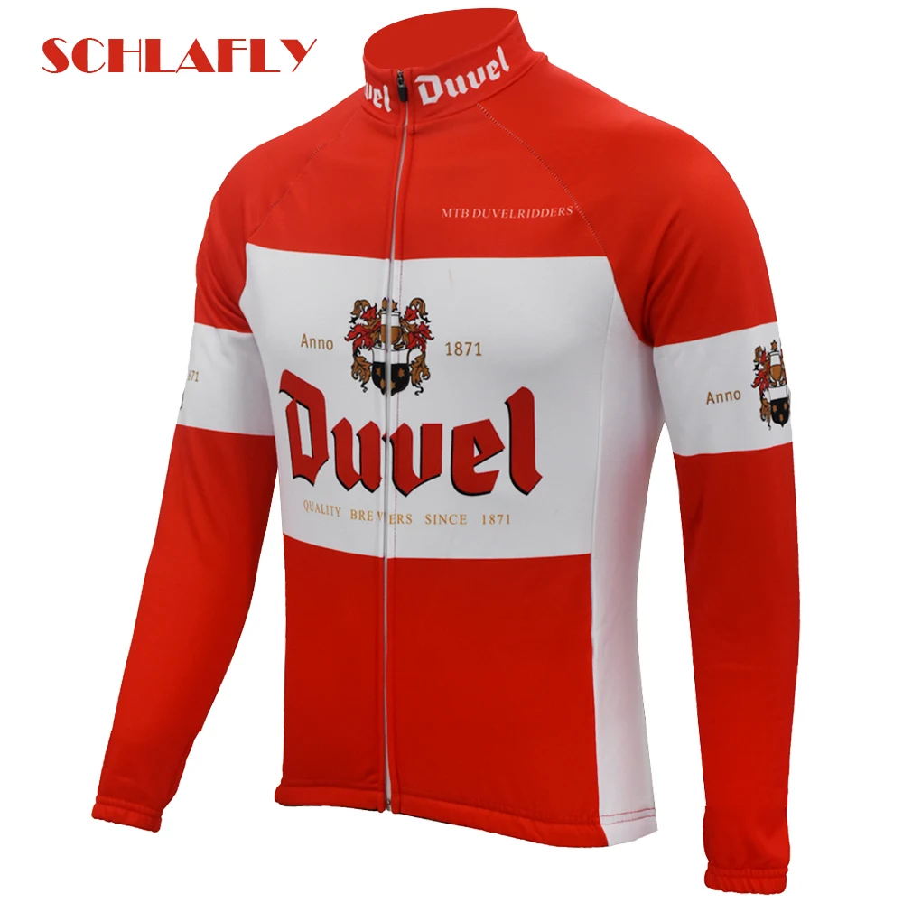 Duvel beer mevn красная велосипедная одежда с длинным рукавом в стиле ретро для