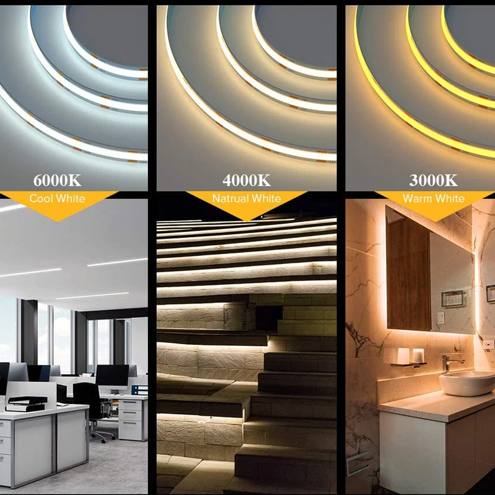 TUYA Zigbee Смарт COB Светодиодная лента 1m-5m теплый белый нейтральный с регулируемой