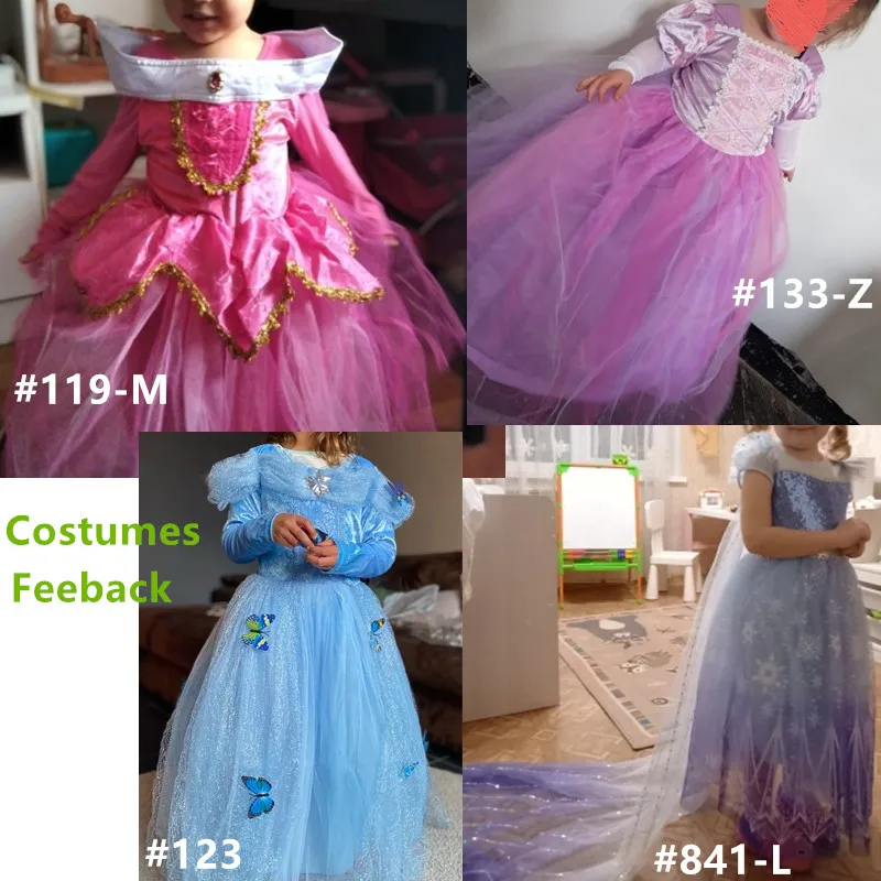 Princess Dress for Girls PrincessDress Long Sleeve Winter Children Cosplay 4-10Years Halloween Costume |