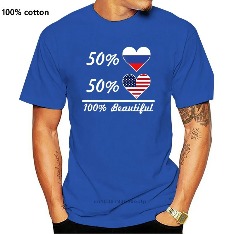 

50 Russian 50 A Merican 100 Beautiful T Shirt Create Tee Shirt Crew Neck Clothes Crazy Comfortable Spring Autumn Normal Shirt