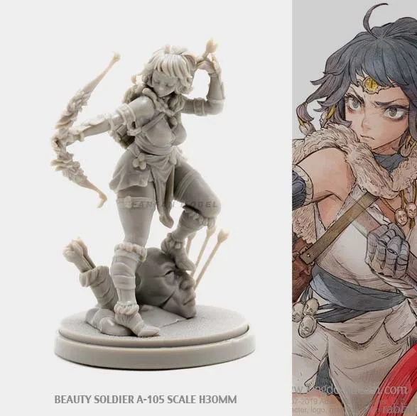 30 мм Набор фигурок из смолы серии BEAUTY SOLDIER Goddess само Собранный A 105|Наборы для