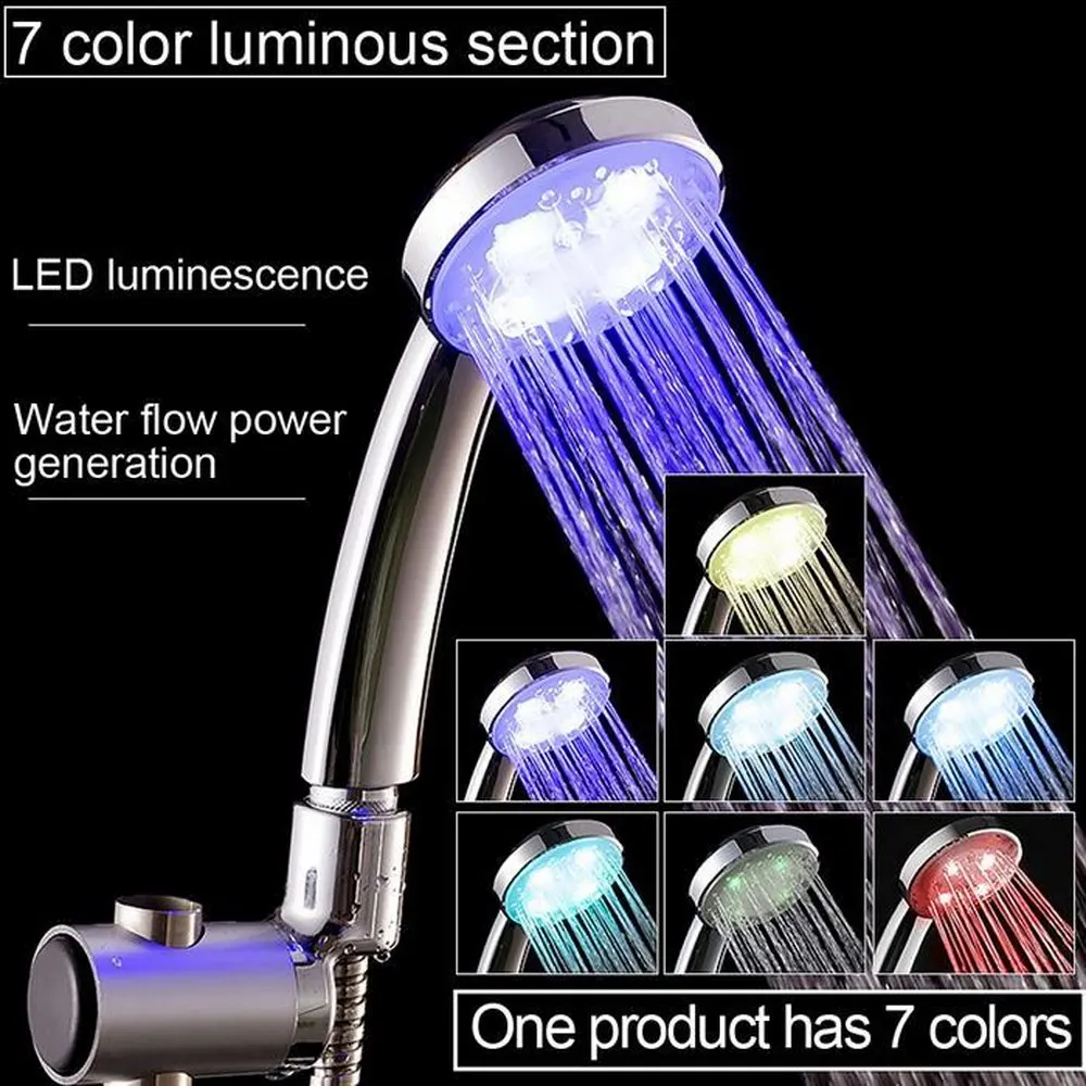 Креативная Светодиодная насадка для душа цветная ванной комнаты 7 цветов