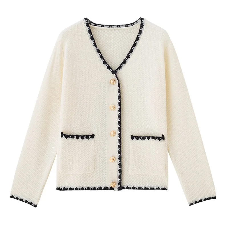 Small fragrant wind sweater cardigan women spring and autumn outer wear Korean style loose lazy knit jacket top trend |