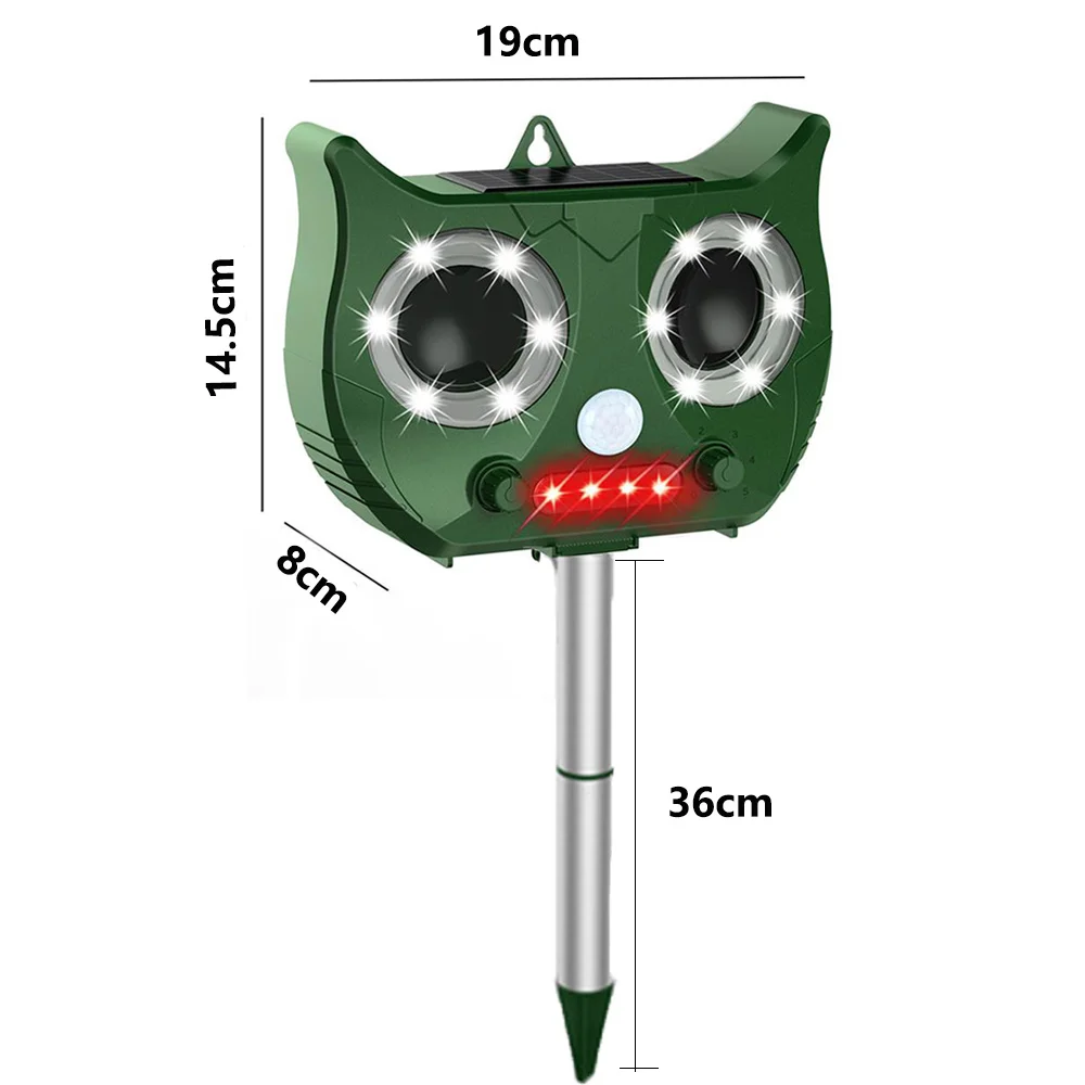 2019 новый ультразвуковой отпугиватель животных на солнечной батарее с литиевой
