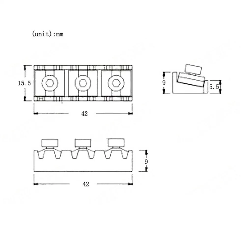 Запорная гайка для струн электрогитары 42 мм с гаечными винтами Floyd Rose Tremolo