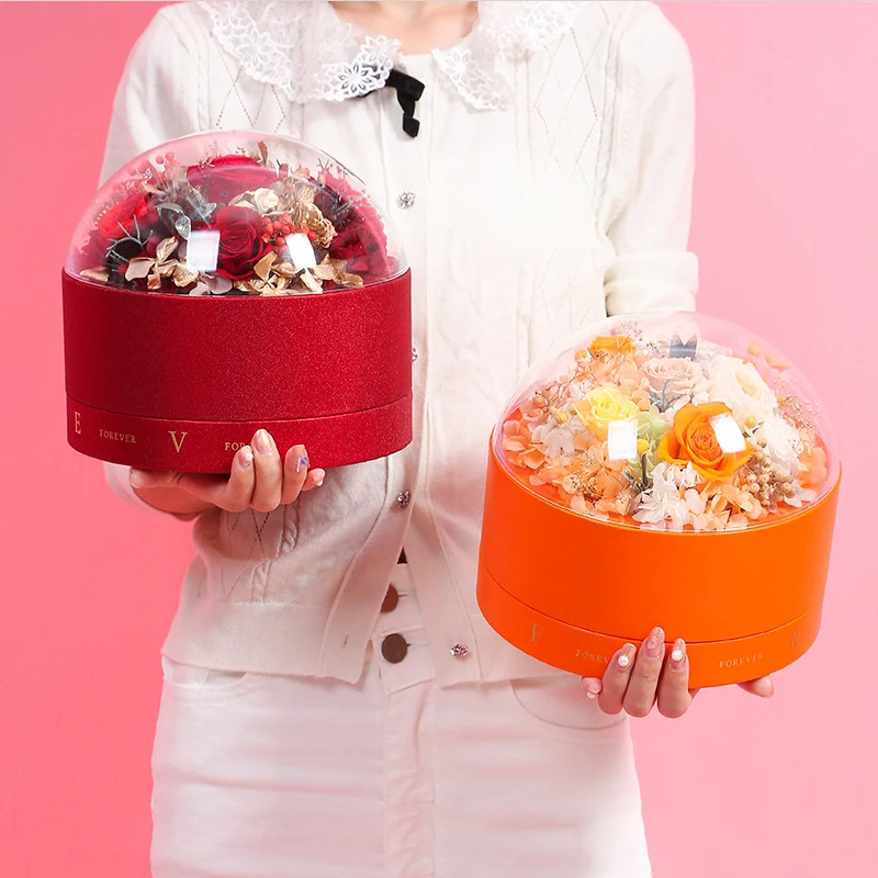 

Акриловая коробка для цветов, упаковка для шоколада, розы, прозрачные декоративные коробки для вечных цветов, Подарочная коробка для свадьб...