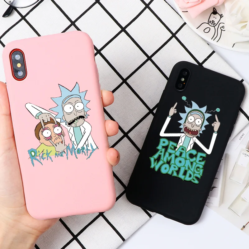 Мягкий чехол для телефона Rick And marty из ТПУ для iPhone 11, 5, SE, 6, 6 S, 8 Plus, XS, X, XR, XS Max, 11 Pro, матовый чехол с мультипликационным принтом для iPhone 7 Plus, чехол