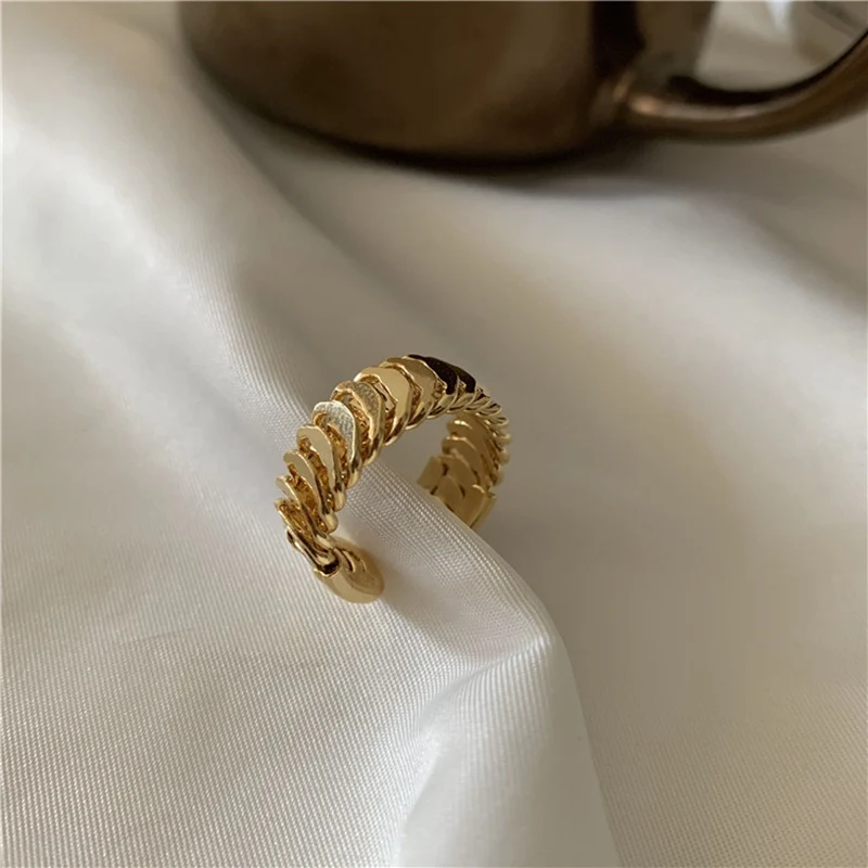 MENGJIQIAO новые модные панк золотые цветные металлические регулируемые кольца для