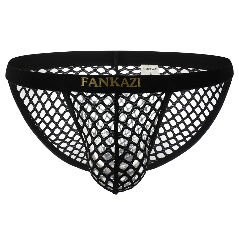 Трусы-брифы мужские трусы-плавки в сеточку пикантное нижнее белье с высокой