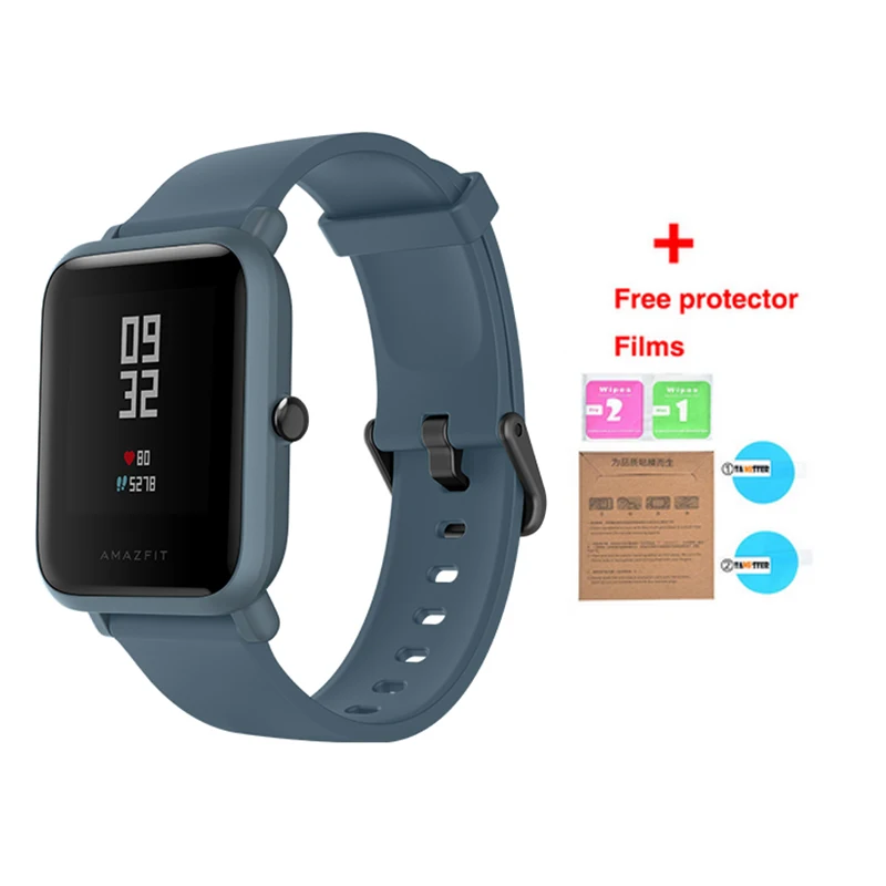 Dark blue Смарт-часы AMAZFIT Bip Lite, несколько видов спорта, глобальная версия, режим ожидания на 45 дней, монитор сердечного ритма, фитнес-трекер - Цвет: Dark blue