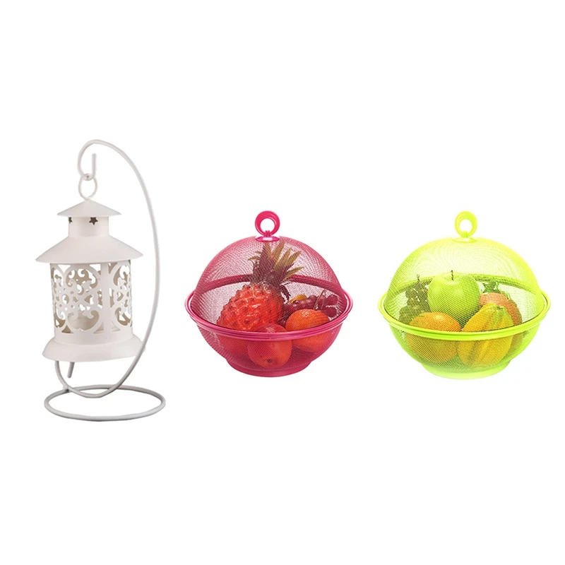 

Iron Moroccan Style Candlestick Candle Stand With Mesh Iron Fruit Basket Rack Storage Dining Table Collecting Box